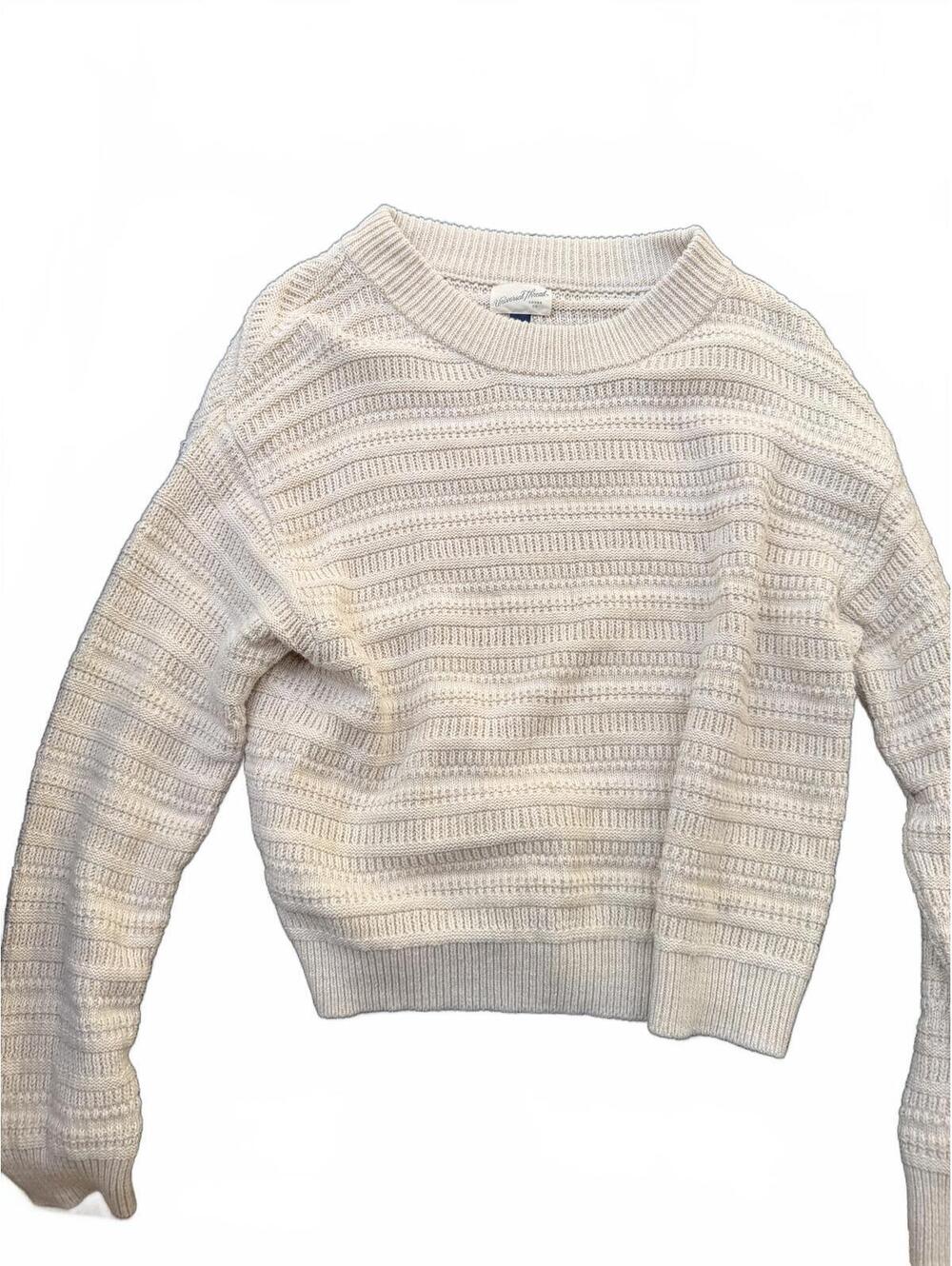 Universal Thread Cream Textured Knit Sweater Lightweight Casual Women's Pullover